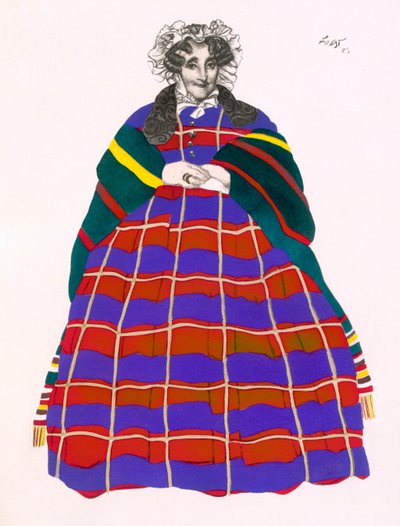 Kostümentwurf für Madame Loenfowitch in Moskau in alten Zeiten, für das Spektakel der russischen Kunst, 1922 von Leon Bakst